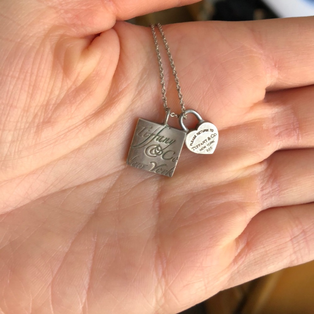 Short chain double charm Tiffany’s necklace